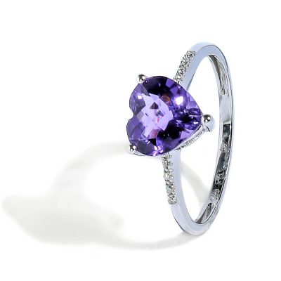 Romantický diamantový prsteň s Ametystom